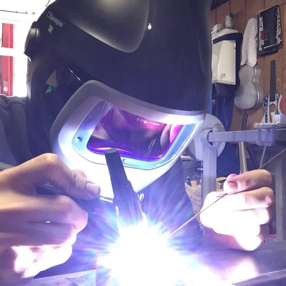 TIG welding at the fab bench