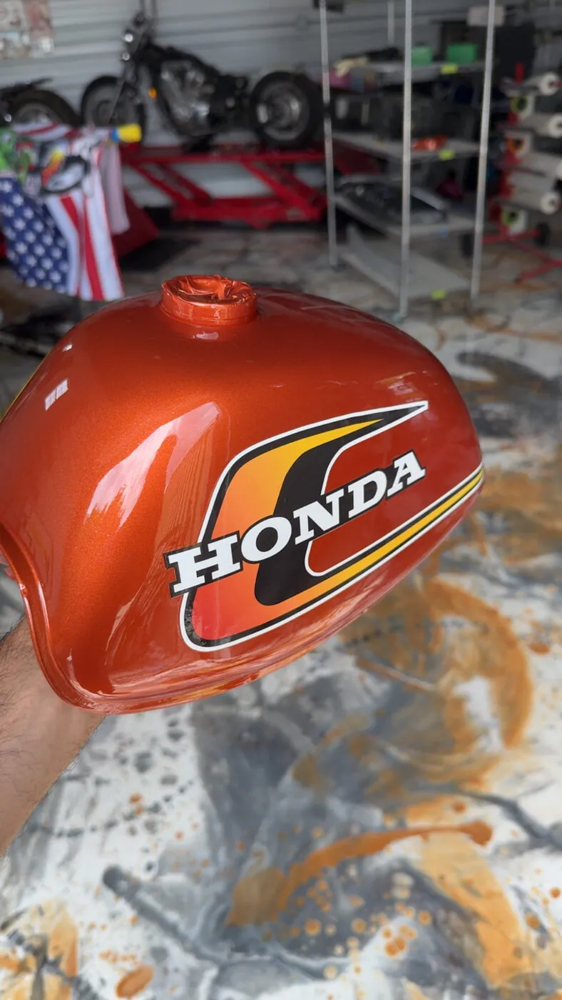 Restored vintage Honda tank